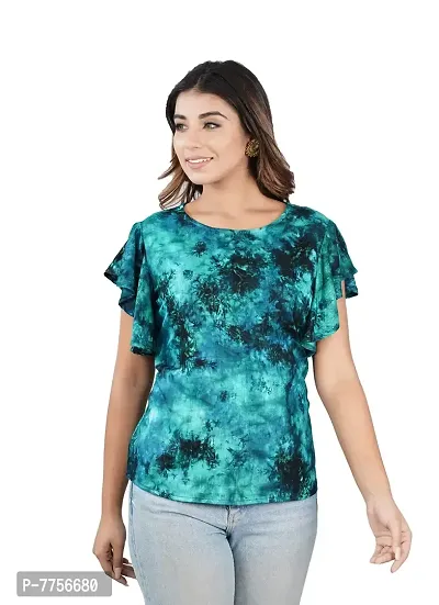 Bachuu Mulitcolor Tie Dye Top with Frill Sleeves