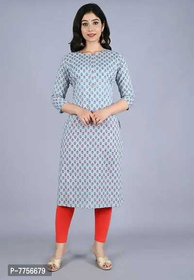 Bachuu Women's Pure Cotton Printed Straight Kurti-thumb3