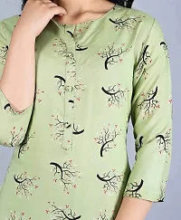 Bachuu Casual Rayon Round Neck Printed Straight Kurti for Women-thumb4