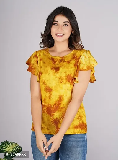 Bachuu Mulitcolor Tie Dye Top with Frill Sleeves-thumb5
