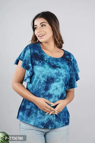 Bachuu Mulitcolor Tie Dye Top with Frill Sleeves-thumb2