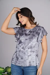 Bachuu Mulitcolor Tie Dye Top with Frill Sleeves-thumb4