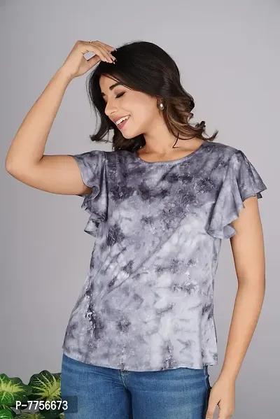 Bachuu Mulitcolor Tie Dye Top with Frill Sleeves-thumb5