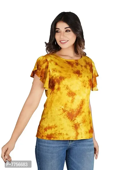 Bachuu Mulitcolor Tie Dye Top with Frill Sleeves-thumb0