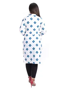 Bachuu Women's Cotton Geometric Printed Straight Kurti Size S M L XL XXL Color Green, White, Black, Grey-thumb3