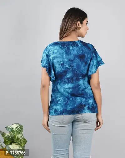 Bachuu Mulitcolor Tie Dye Top with Frill Sleeves-thumb3