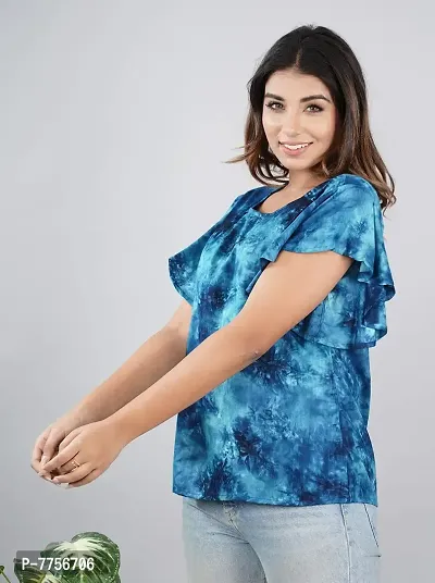 Bachuu Mulitcolor Tie Dye Top with Frill Sleeves-thumb5