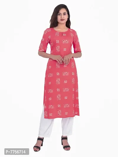 Bachuu Women's Rayon Straight Kurti Size S M L XL XXL-thumb2