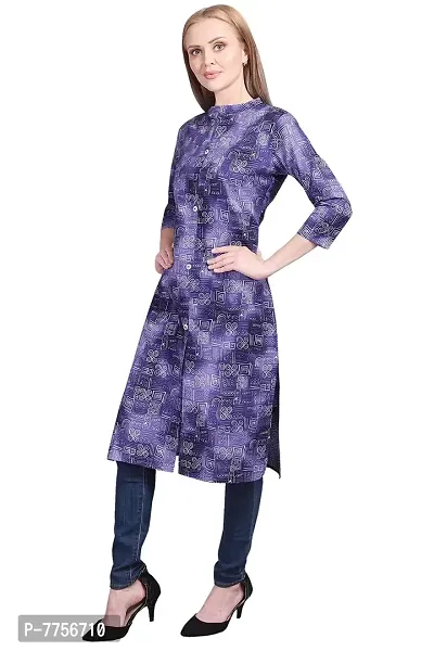 Bachuu Printed Cotton Kurti for Women and Girls Colour - Blue, White | Size S, M, L, XL, XXL-thumb0