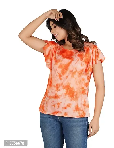 Bachuu Mulitcolor Tie Dye Top with Frill Sleeves