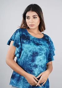 Bachuu Mulitcolor Tie Dye Top with Frill Sleeves-thumb3