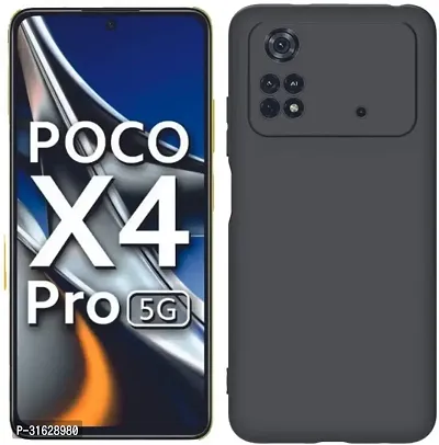 Caseline Back Cover for POCO X4 Pro POCO X4 Pro 5G Black Silicon Pack of 1-thumb0