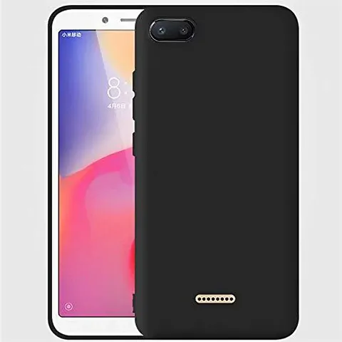 CELZO Silicon Back Cover Case for Redmi 6A - {Black}