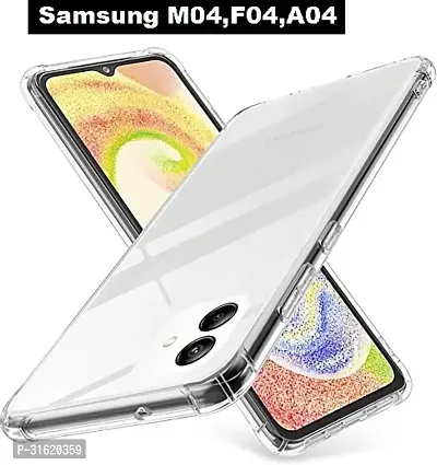 Caseline Back Cover for Samsung Galaxy M04 Samsung Galaxy F04 Samsung Galaxy A04e Transparent Grip Case Pack of 1-thumb0