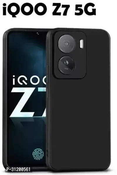 Caseline Back Cover for IQOO Z7 5G IQOO Z7 Black Grip Case Silicon Pack of 1-thumb0