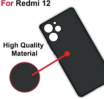 Caseline Back Cover for REDMI 12 CND Black Grip Case Silicon Pack of 1-thumb3