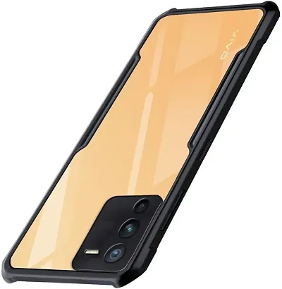 CELZO Ultra Thin Shock Proof 4 Sides Protection Clear Transparent Back Cover Case with Black Border for OnePlus 10T (5G) - {Transparent/Black}