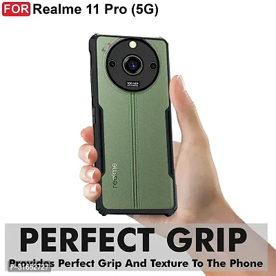 Caseline Back Cover for Realme 11 Pro 5G Realme 11 Pro IP Black Grip Case Pack of 1-thumb2