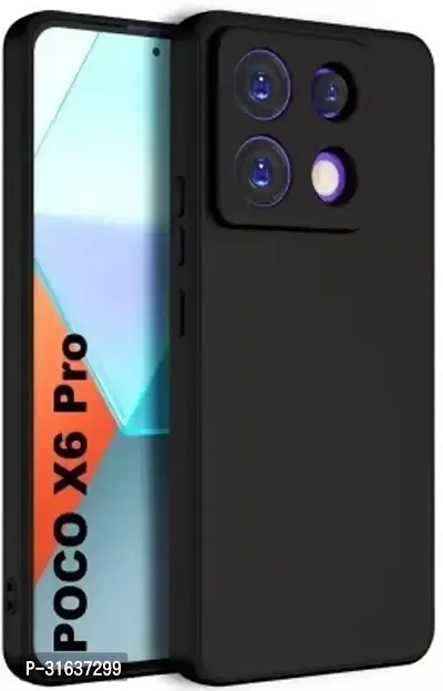 Caseline Back Cover for POCO X6 Pro 5G POCO X6 Pro Black Grip Case Silicon Pack of 1-thumb0