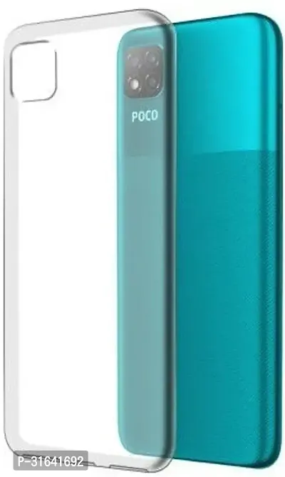 Caseline Back Cover for POCO C3 Transparent Grip Case Pack of 1-thumb0