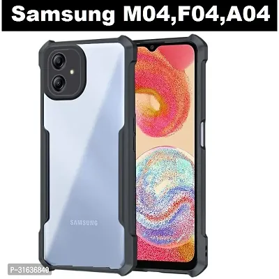 Caseline Back Cover for Samsung Galaxy M04 Samsung Galaxy F04 Samsung Galaxy A04e Black Grip Case Pack of 1-thumb0