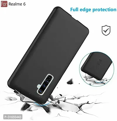 Caseline Back Cover for Realme 6 Black Grip Case Silicon Pack of 1-thumb2