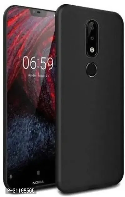 Caseline Back Cover for Nokia 6.1 Plus Black Grip Case Silicon Pack of 1