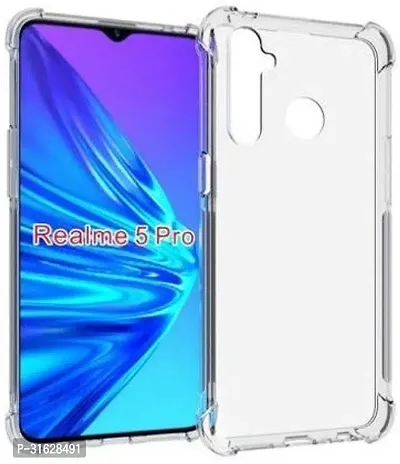 Caseline Back Cover for Realme 5 Pro Transparent Shock Proof Pack of 1-thumb0