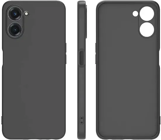 CELZO Silicon Back Cover Case for Realme 10 Pro (5G) - Black