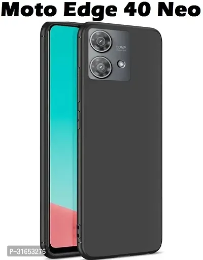 Caseline Back Cover for Motorola Moto Edge 40 Neo 5G Motorola Edge 40 Neo 5G Moto Edge 40 Neo 5GCND Black Grip Case Silicon Pack of 1-thumb0