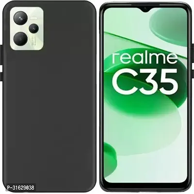 Caseline Back Cover for Realme C35 Realme C35 5G Black Grip Case Silicon Pack of 1