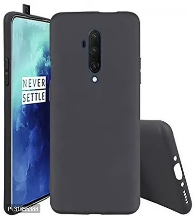 Caseline Back Cover for Oneplus 7T Pro Black Grip Case Silicon Pack of 1