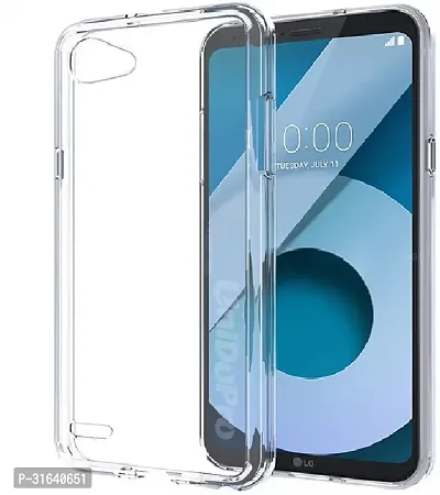 Caseline Back Cover for LG Q6 Plus Transparent Silicon Pack of 1-thumb0