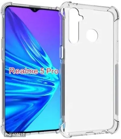 Caseline Back Cover for REALME 5 PRO Transparent Shock Proof Pack of 1-thumb0