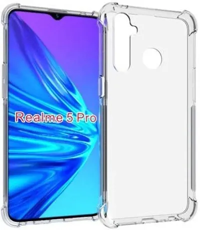 CELZO 4 Side Full Protection Back Cover Case for Oppo Realme 5 Pro - (Transparent)