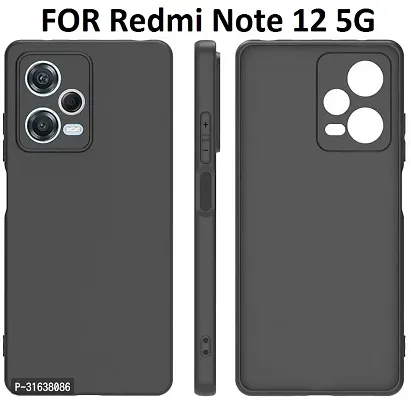 Caseline Back Cover for Redmi Note 12 5G  Redmi Note 12  Redmi Note 12 5G Black Grip Case Silicon Pack of 1-thumb0