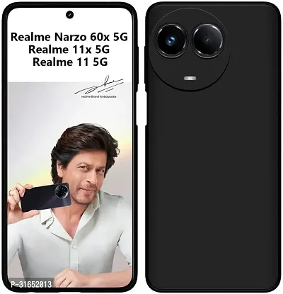 Caseline Back Cover for Realme 11 5G Realme 11X 5G Realme Narzo 60X 5G Realme C67 5G CND Black Grip Case Silicon Pack of 1