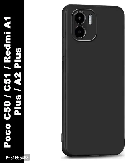 Caseline Back Cover for poco c51 POCO C51 REDMI A1+ REDMI A1 Plus REDMI A2+ REDMI A2 Plus CND Black Grip Case Silicon Pack of 1-thumb0