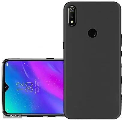 Caseline Back Cover for Realme 3 Realme 3i Black Grip Case Silicon Pack of 1