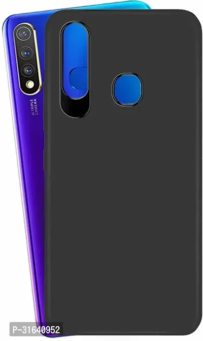 Caseline Back Cover for Vivo U20 Black Grip Case Silicon Pack of 1