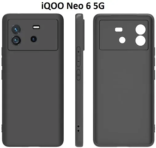 CELZO Silicon Back Cover Case for vivo iQOO Neo 6 (5G) - Black