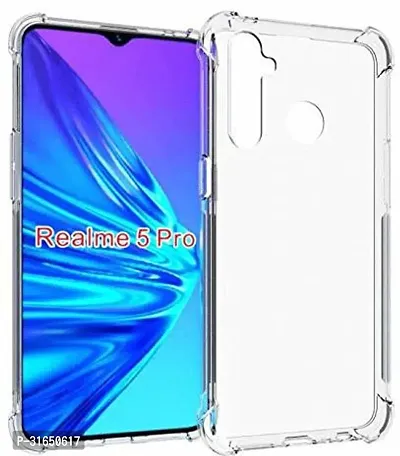 Caseline Back Cover for REALME 5 PRO Transparent Shock Proof Pack of 1-thumb0