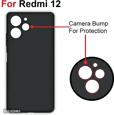 Caseline Back Cover for REDMI 12 CND Black Grip Case Silicon Pack of 1-thumb3