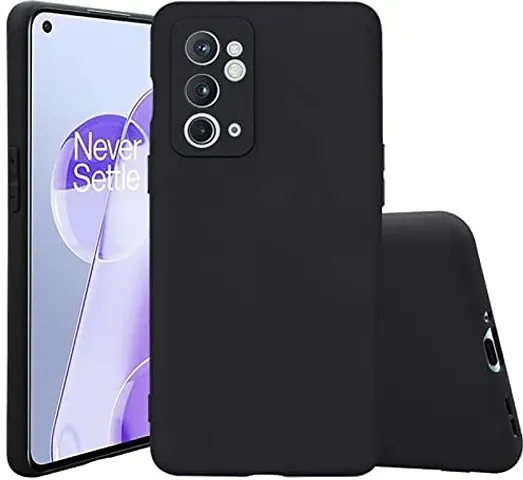 CELZO 4 Sides Full Protection Silicon Back Cover Case for OnePlus 9RT (5G) - {Black}