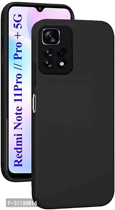 Caseline Back Cover for Redmi Note 11 PRO Plus 5G Redmi Note 11 PRO 5G Black Grip Case Silicon Pack of 1-thumb0