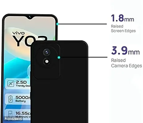 Caseline Back Cover for Vivo Y02 vivo Y02 4G vivo Y02 Black Grip Case Silicon Pack of 1-thumb3