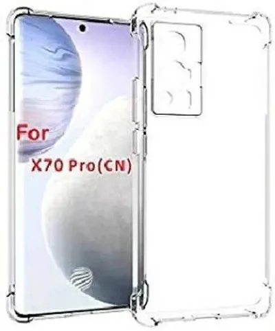 CELZO Transparent Soft Silicon Flexible 4 Side Full Protection Back Cover Case for Vivo X70 Pro - (Transparent)