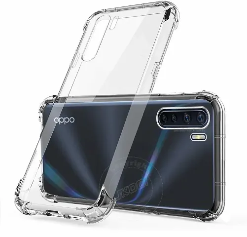 Caseline Back Cover for Oppo F15 Transparent Grip Case Silicon Pack of 1