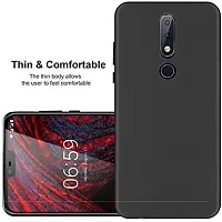 Caseline Back Cover for Nokia 6.1 Plus Black Grip Case Silicon Pack of 1-thumb2