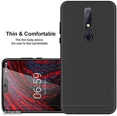 Caseline Back Cover for Nokia 6.1 Plus Black Grip Case Silicon Pack of 1-thumb3